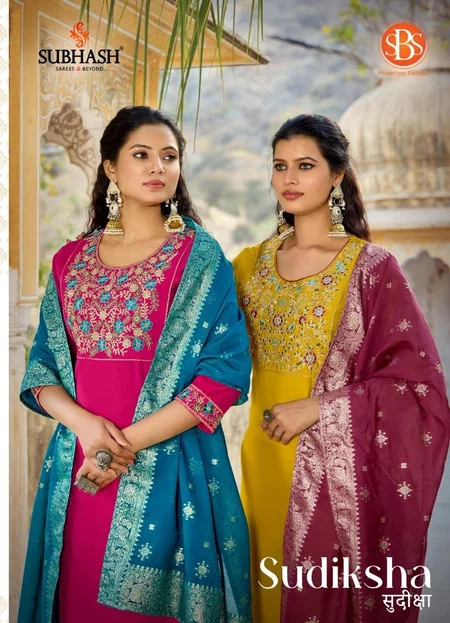 Sudiksha By Sbs Roman Silk Kurti With Bottom Dupatta
